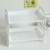 Prateleira de Armazenamento de Mesa de Camada Dupla Estilo Japonês Organizador de Cosméticos para Dormitório de Estudante Prateleira Organizadora de Múltiplas Camadas para Mesa de Escritório