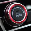 Adecuado para la modificación interior del Civic de décima generación, perilla de aire acondicionado, anillo decorativo de aleación de aluminio, anillo de inicio con un botón, decoración interior del coche