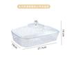 Prato de Frutas Quadrado Espessado para Animais de Estimação com Tampa, Caixa de Armazenamento Transparente Pintada a Ouro de Grau Alimentício, Cesto de Frutas de Mesa com Padrão de Pedra