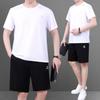 Traje de Ropa de Verano para Papá Camiseta de Manga Corta de Seda de Hielo para Hombre Verano Mediana Edad y Ancianos Cuello Redondo Ropa Deportiva Casual para Papá