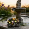 Adorno de Tortuga Solar para Exteriores, Luz Decorativa Realista de Suculenta, Artesanía de Resina para Jardín, Césped y Paisaje