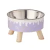 Tigela para pet com suporte alto, tigela para gato, tigela para cachorro, tigela de comida para gato, tigela para cachorro, tigela de comida, tigela de água, tigela única para gatos, tigela de aço inoxidável com proteção para o pescoço