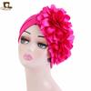 Turbante Indio Elástico, Sombrero de Estilo Étnico, Sombrero de Chifón con Flor Grande, Sombrero de Boda Jdt-12A