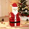Nueva caja de regalo luminosa 3D de hierro forjado transfronteriza adorno de exhibición navideña decoración festiva decoración temática de ambiente