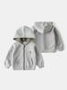 Moletom com Capuz Infantil 2026 Novo Estilo Coreano Roupas Infantis Cinza Claro Jaqueta com Zíper para Meninos Cardigan para Bebê Top Venda por Atacado
