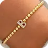 Aliexpress Atravessando Fronteiras Zircônia 26 Letras Pulseira Novo Estilo Elegante Estilo de Luxo Leve Deslocamento Diário Corda Elástica Joia de Mão com Contas