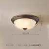 Luminária de teto vintage para quarto estilo italiano, Luminária redonda de tecido retro artística estilo sul-asiático para quarto principal, Luminária minimalista para escritório
