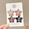 Lindo Pasador de Pelo de Lunares y Estrellas para Mujer, Pasador de Gama Alta y Exquisito, Pinza para Flequillo Estilo Coreano Color Café, Accesorio para el Cabello Versátil de Pinza de Pato