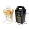 Juego de Cubiertos de Acero Inoxidable de 24 Piezas Set de Regalo en Caja con Cuatro Piezas Principales: Cuchillo, Tenedor, Cuchara, Mango de Cerámica, Vajilla de Hotel Estilo Nórdico