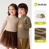 Paquete de Dos Camisetas Rayadas Familia Dudu para Niños Otoño Antiestática Manga Larga Camiseta Interior para Niños y Niñas