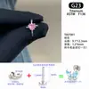 Clavo para Hélice de Hueso de Oreja con Forma de Corazón y Cruz de Aleación de Titanio G23 de 1.2 mm de Espesor con Rosca Interna Joyería para Piercing Clavo para Oreja Pendiente