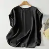 Top de acetato satinado de verano para mujer, estilo fino, nuevo modelo 2026, corte holgado, elegante, fresco y con estilo, blusa