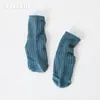 Calcetines de Algodón Clase A para Niños y Niñas de Primavera y Otoño, Calcetines de Caña Media de Color Sólido, Calcetines Holgados para Bebé