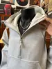 Sudadera Guapa Estilo Americano con Media Cremallera para Hombre 2025 Nueva Nicho Diseño de Cremallera Sudadera con Capucha Chaqueta Top Tendencia