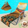 Funda exclusiva de microfibra para silla de playa transfronteriza, toalla reclinable, toalla de playa con bolsa, serie de florecitas con impresión digital 3D