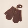 Bolsa Cálida para Niños Estilo Coreano Guantes con Cordón para Dedos Otoño e Invierno Cálido a Prueba de Frío Incluso para Dedos Color Sólido Color Caramelo Simple Transfronterizo