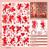 Regalo de San Valentín, pegatina electrostática para puerta y ventana de vidrio con forma de corazón de Cupido, tienda feliz roja