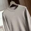Suéter de Cashmere Espesso de Dupla Camada para Homens, Gola Redonda Pulôver, Tricô de Cor Sólida, Suéter Camada Base, Cashmere Amigo da Pele