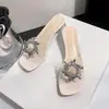 Sandalias de plataforma, nueva colección de verano 2026, sandalias para mujer de talla grande, adornadas con pedrería, transparentes, estilo coreano, sandalias de plataforma de moda