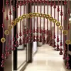 Cortina de Cuentas de Cristal Cortina de Puerta Pantalla Divisoria para Sala de Estar, Calabaza de Madera de Durazno Baño, Dormitorio Cortina Colgante Estilo Nuevo, No Requiere Taladro
