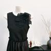Venda quente transfronteiriça adesivos de tecido de chifon preto e branco bordado multicamadas DIY roupas vestido acessórios para cocar decalques vendas diretas da fábrica