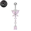 Anillo de Ombligo Mariposa de Titanio F136 con Circonita Material G23 Joyería para Piercings Disponible para Venta al por Mayor Transfronteriza en Amazon