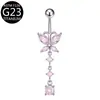 Comercio Electrónico Transfronterizo Mayorista F136 Mariposa Incrustada con Circonita G23 Joyería Piercing Europea y Americana Anillo para el Ombligo Clavo para el Ombligo
