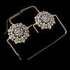 Nuevos accesorios transfronterizos de moda, cadena corporal exagerada con forma de flor, cadena de pecho con diamantes de imitación para noche sexy, cadena corporal femenina