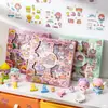 Conjunto de Adesivos para Planner 100 Folhas Material para Diário Ferramentas Fofo Menina DIY Padrões Pequenos Copo de Água Adesivos de Papelaria