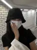 Sombrero de Pescador de Algodón y Lino Estilo Japonés para Mujer, Sombrero de Sol Delgado Transpirable de Verano, Sombrero Cubo Adelgazante para la Cara, Protección Solar, Sombrero Versátil de Color Sólido de Moda