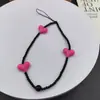 Nueva cadena para teléfono móvil de chica dulce, genial, estilo chica hot, chica dopamina, flor, cadena para teléfono móvil con cuentas de mariposa de color, cuerda