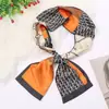 Nuevo Pañuelo Largo de Seda para Mujer en Primavera, Otoño y Verano, Pañuelo de Cuello Estampado, Pequeño Pañuelo Decorativo Moderno y Versátil
