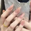 [Hecho a mano] Huan Huan Templo Ganlu Llevando Armadura Estilo Chino Degradado Arte de Uñas Puro Deseo Uña Lisa Color Nude para Uñas