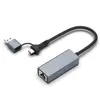 Adaptador Ethernet Gigabit para Tipo-C USB Porta de Rede RJ45 Conector de Cabo de Rede para Laptop 1000Mbps Personalização Transfronteiriça
