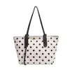 Yue Zi 2026 Outono Inicial Nova Bolsa Tote de Lona com Bolinhas Bolsa de Ombro Única para o Trabalho Bolsa de Mão Simples Casual Bolsa Tote