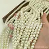 Acessórios para Joias DIY de Pérola de Vidro Bege Colar de Cristal Corrente de Clavícula de Luxo Leve Contas Soltas Pérolas Swarovski