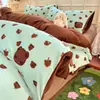 Conjunto de Roupa de Cama de Lã de Leite Desenho Animado 2026 Novo Dormitório Estudantil Conjunto de Três Peças com Fronha e Lençol com Fronha de Lã Coral Dupla Face