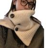 Coreia do Sul Ins Retro Inverno Quente Novo Estilo Cachecol Feminino Casual Pescoço Manga À Prova de Frio Cachecol de Malha na Moda