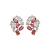 ¡Colores ricos y vibrantes! Pendientes de flor de circonita cúbica de colores, pendientes de estilo corte vintage, pendientes de alta gama transfronterizos europeos y americanos para mujer