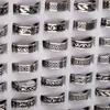 Anillo de acero inoxidable con código mixto y cruzado, anillo de titanio de venta caliente transfronteriza, venta al por mayor directa de fábrica, joyería