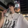 Camiseta Genial de Manga Corta Estilo Retro Americano para Hombres y Mujeres, Top Holgado de Cuello Redondo Streetwear, Ropa de Verano Oversize High Street para Jóvenes