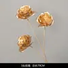 Flores Artificiales Doradas Bayas Rojas Planta del Dinero Flores Falsas Bayas de Navidad Hojas Doradas Bayas de Acebo Flores Doradas de Año Nuevo Plástico Al Por Mayor
