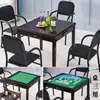 Mesa de Mahjong de Madeira Maciça para Casa Mesa de Mahjong Simples Esfregada à Mão Mesa de Jantar de Dormitório Mesa de Duplo Propósito Mesa de Xadrez e Cartas Mesa de Mahjong