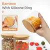 Recipiente Hermético para Armazenamento de Alimentos e Especiarias Cilíndrico Lata Frasco com Tampa Vidro de Alto Borossilicato Armazenamento