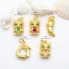 Pulseira de proteção com pingente de cor dourado-areia antigo, esmalte, pingente de zodíaco de dragão finamente incrustado, acessórios para joias DIY com contas