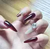 Venta Caliente en Douyin Uñas Portables Largas Francesas Arte de Uñas Hecho a Mano Uñas Puntiagudas Deseo Puro Producto Terminado de Gama Alta Transfronterizo Ojo de Gato Almendra