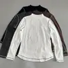 Outono Novo Feminino Gola Alta Costura Design Manga Longa Camada Base Emagrecedor Versátil Top para o Dia a Dia