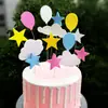 Esponja Decorativa Estrela Pacote com 5 Inserção para Bolo Estrela de Cinco Pontas Espuma Panificação Bolo de Aniversário Inserção de Arame Cartão Balão