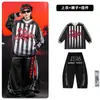 Ropa de Calle de Hip Hop de Moda para Niños Conjunto de Disfraz de Baile Rayado Negro para Niños Hip Hop Chicas Atuendo de Presentación Genial y Atractivo Masculino
