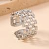 Anillo Abierto de Acero Inoxidable de Moda Transfronterizo Diseño de Nicho Anillo Hidráulico Chapado en Oro de 18K Acero de Titanio Joyería de Mano